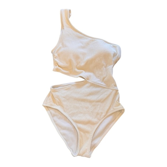 MICHAEL Michael Kors One-Shoulder Side-Cutout Swimsuit NWT - Picture 2 of 5